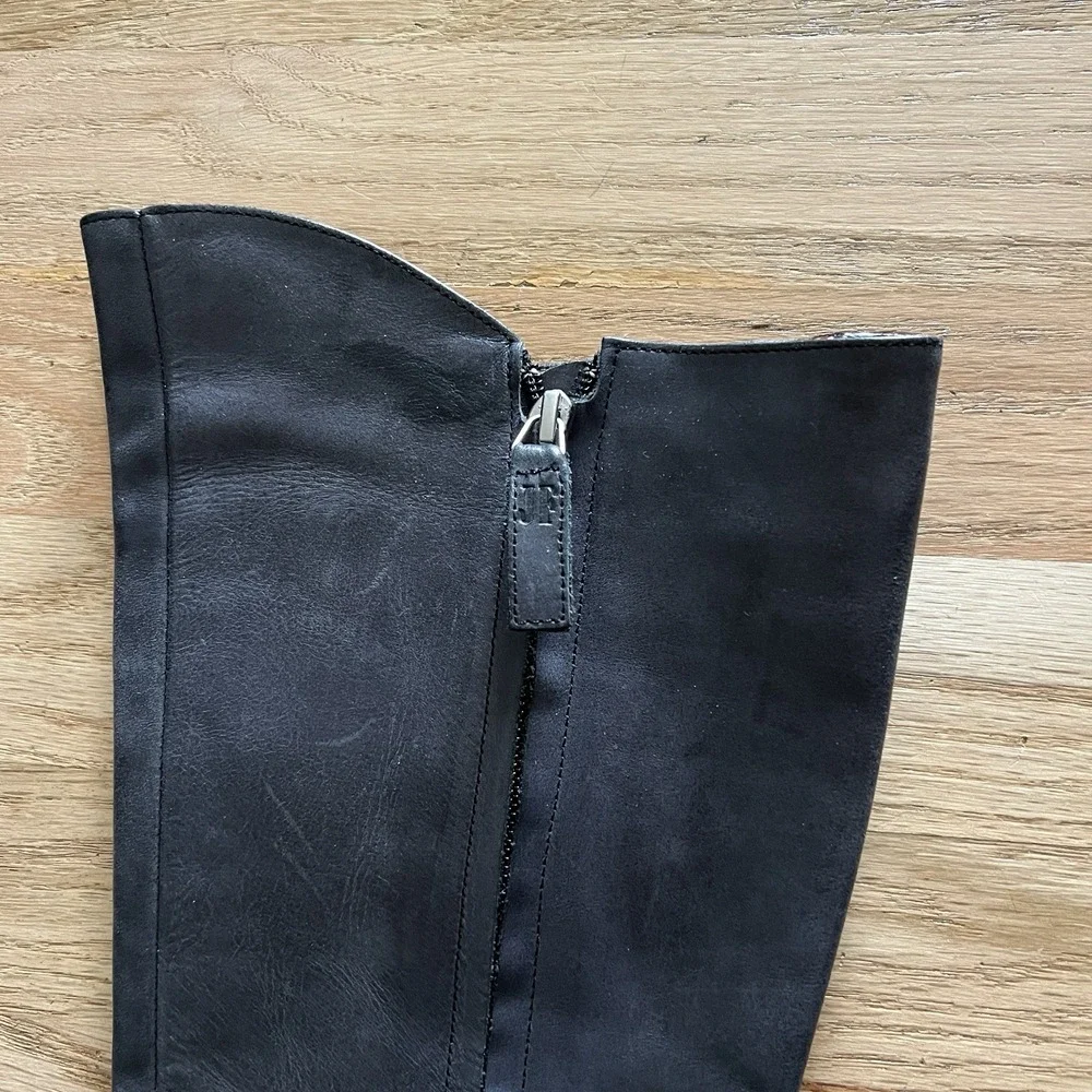 John Fluevog On Course Collection Leeward knee high square toe leather boots 7.5